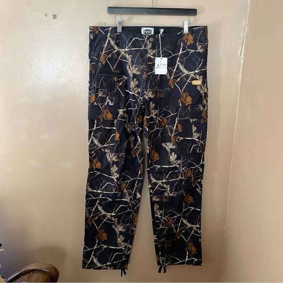FELT men’s field cargo pants camo print loose fit streetwear skate Sz 34 - Picture 5 of 10